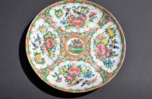 Rose medallion antique plate - medallion,