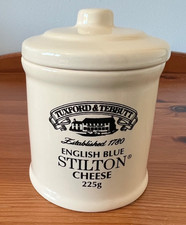 Tuxford & Tebbutt 1780 Potted Blue Stilton Cheese 225g Lidded Jar Empty 4.5" VGC