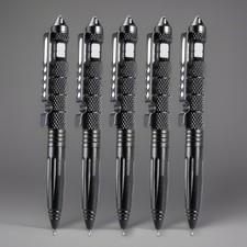 5pcs Tactical Pen Aluminum Self Defense with Glass Breaker Pen Writing Black EDC