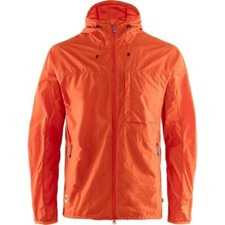 FJALLRAVEN MENS HIGH COAST WIND LIGHTWEIGH JACKET  MOUNTAIN SIZE XL FLAME ORANGE