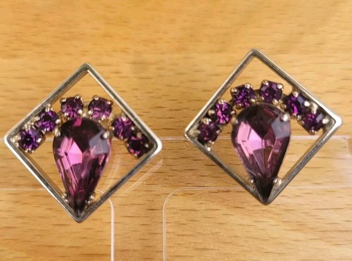 Vintage amethyst screw back - screw,