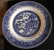 Washington  Blue and White Old Willow Pattern Dinner plate 9 1/4" diameter