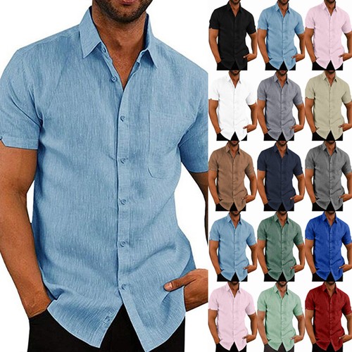 Mens cotton linen shirts - linen,