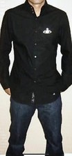 Vivienne Westwood Shirt Mens Large Black Long Sleeve ButtonUp Smart 100% Vintage