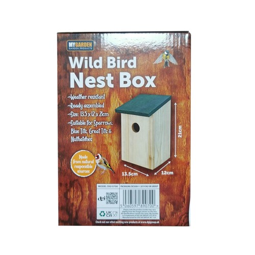Wooden bird nest box - wooden,