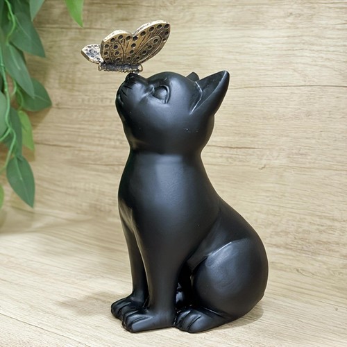 Cat memorial figurine with - cat,