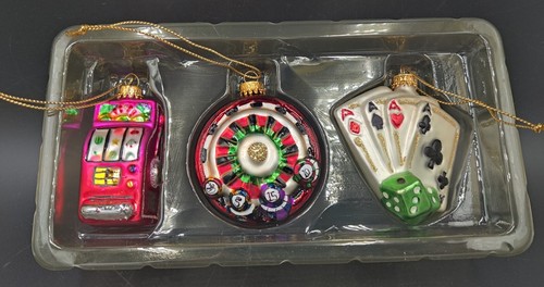 Blown glass casino ornaments - glass,