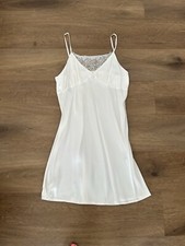 I.D. SARRIERI Pure Silk Ivory White Chemise Lace Insert Net A Porter £525 S 8 10