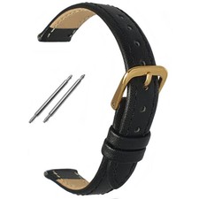 Ladies Black Leather Watch