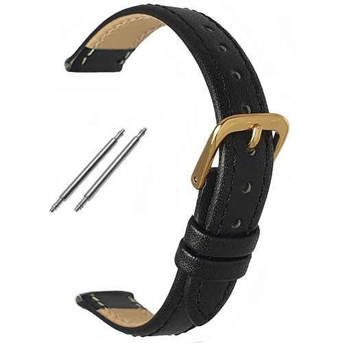 Ladies black leather - black, watch