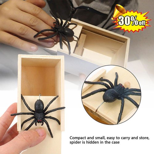 Wooden prank spider scare - prank,