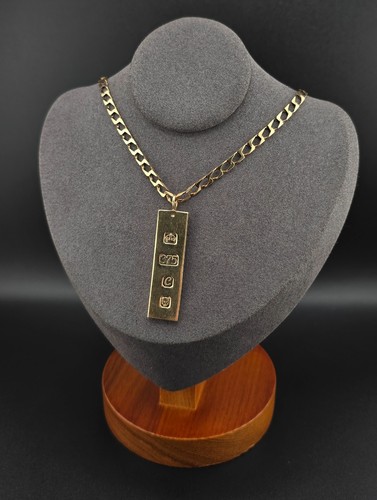 9ct gold bar ingot pendant - 9ct,