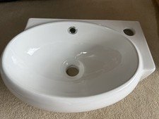 White Ceramic Corner Sink Basin Wall Mounted