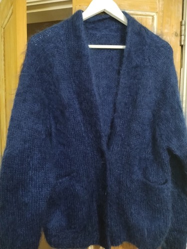Navy blue mohair cardigan - navy,