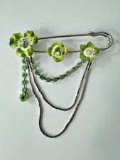 Vintage green enamel flower - vintage,