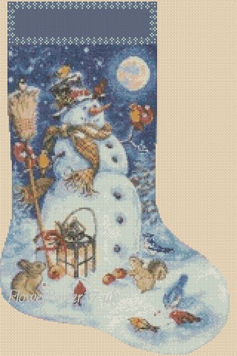 Christmas stocking snowman - christmas,