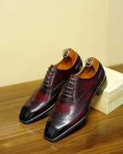 Handmade Mens wingtip brogue