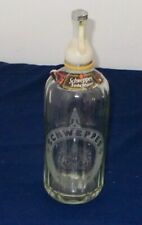 EARLY VINTAGE SCHWEPPES ETCHED GLASS SODA SYPHON IN GOOD CONDITION