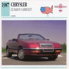 1987 CHRYSLER LE BARON CABRIOLET Classic Car Photograph/Information Maxi Card