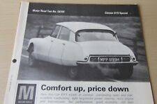 Original 1969 CITROEN D19 SPECIAL (ID DS) Motor magazine road test No 58/69