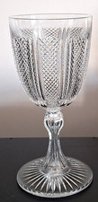 ANTIQUE GLASS GOBLET DIAMOND CUT RICHARDSON WEBB c.1850