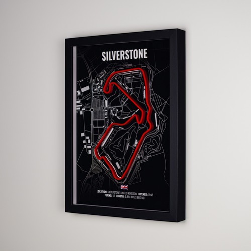 Silverstone circuit framed - circuit,