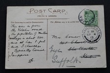 Mullion, Cornwall & Charlton, Kent 1913 postmarks on a Mullion postcard