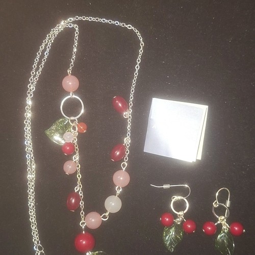 Avon necklace and earrings - and,