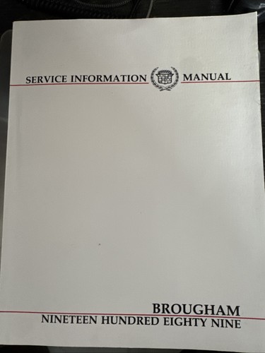 1989 cadillac brougham service - 1989,