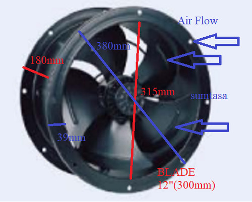 300mm industrial duct - 300mm, fan
