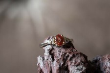 Mongolian Andesine & Topaz Platinum Flashed Sterling Silver Ring