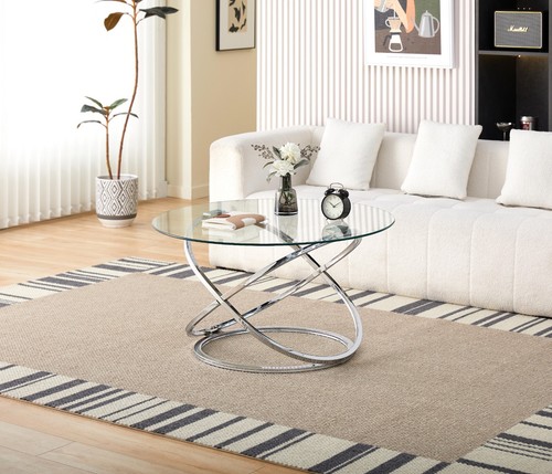 Round abstract tempered glass - abstract,