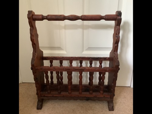 Vintage carved wooden magazine - vintage,
