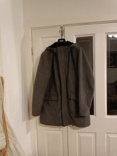 Zara Mens Grey Parka Jacket