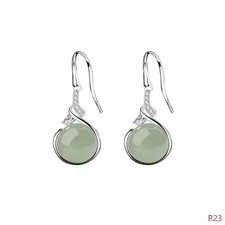 Retro-style jade earrings