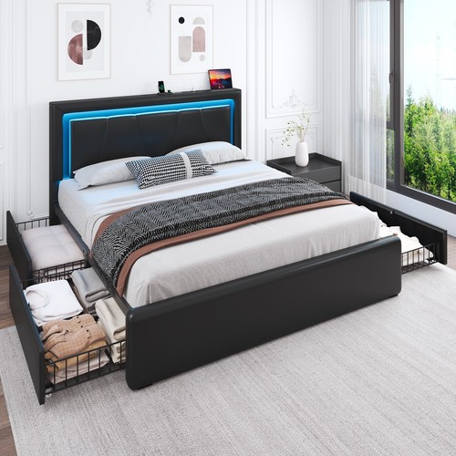 Full queen led bed - led,