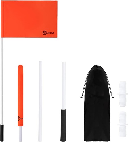 Orange boat flag water - boat, ski