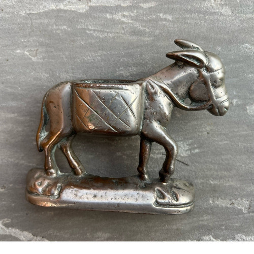 Brass donkey figurine - brass,