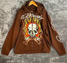 Ed Hardy Hoodie XL Brown Full
