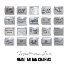 Miscellaneous laser 9mm Italian Charm - Fits 9mm classic Italian charm bracelets