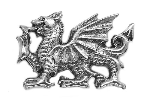Pewter welsh dragon pin badge - dragon,