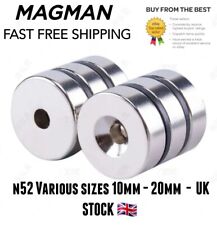 N52 Countersunk Fasteners Various Neodymium Ring   Strong Screw Disc 10mm -20mm