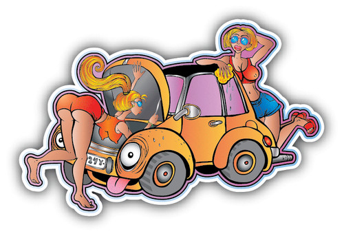 Young girl old - girl, car