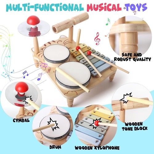 Wooden xylophone drum set - xylophone,