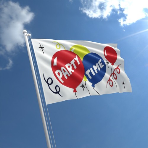 Party time flag - party,