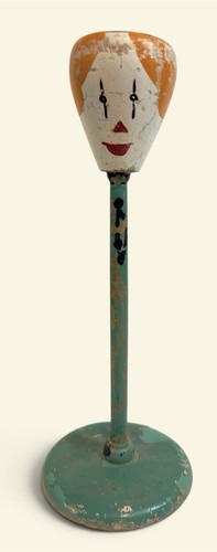 Antique 1920s wooden clown - wooden,