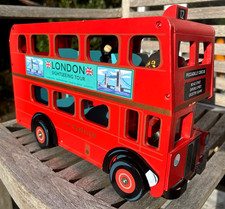Le Toy Van London Bus Wooden Play Bus with Official Le Toy Driver and Fire Chief