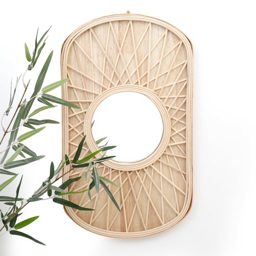 Bamboo wooden mirror - bamboo,