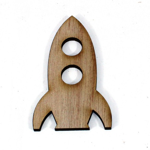 Wooden rocket laser cut - wooden,