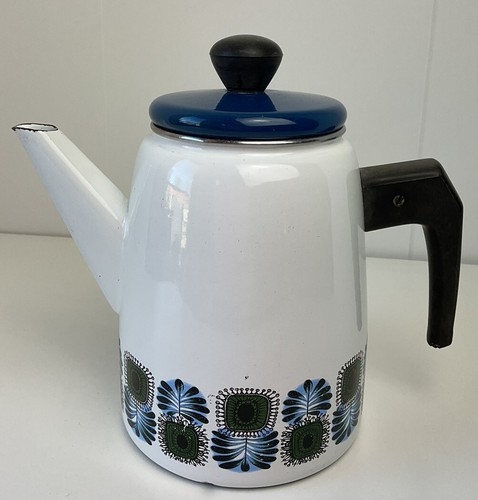 Vintage enamel coffee pot - vintage,